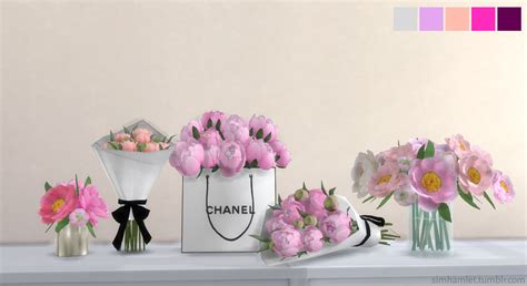 chanel peonies|Chanel peony set high poly.